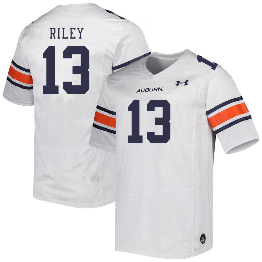 Men #13 Cam Riley Auburn Tigers College Football Jerseys Stitched-White - Click Image to Close